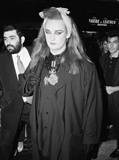 Culture Club singer Boy George arriving at a film premiere. 3rd October 1984 Culture Club singer Boy George arriving at a film premiere. 3rd October 1984