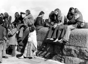 Culture Hippies June 1973 Clothing Fashion Denim Jeans A group of Hippies Culture Hippies June 1973 Clothing Fashion Denim Jeans A group of Hippies