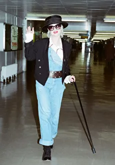 Cyndi Lauper american singer songwriter arrives at London Heathrow Airport (from Milan Cyndi Lauper american singer songwriter arrives at London Heathrow Airport (from Milan
