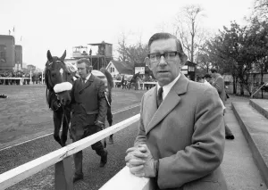 Daily Mirror horseracing pundit Bob Butchers at Kempton Park Race Course Daily Mirror horseracing pundit Bob Butchers at Kempton Park Race Course