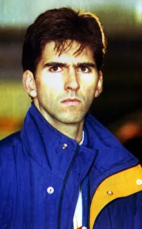 Damon Hill Motor Racing Formula One Grand Prix driver for Williams after practice at Damon Hill Motor Racing Formula One Grand Prix driver for Williams after practice at