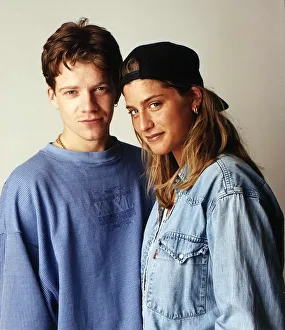 Dani Behr TV Presenter With Fellow Presenter Max Beesley Of The Tv Programme Surf Dani Behr TV Presenter With Fellow Presenter Max Beesley Of The Tv Programme Surf
