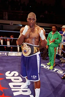 Danny Williams Boxing October 98 Standing in ring with championship belt round his Danny Williams Boxing October 98 Standing in ring with championship belt round his