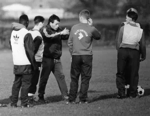 Dario Gradi, Crewe Alexandra Manager conducted a team training session Dario Gradi, Crewe Alexandra Manager conducted a team training session