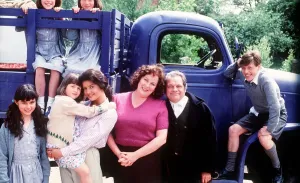 Darling Buds Of May TV Programme the cast members next to truck Circa May 1992 Darling Buds Of May TV Programme the cast members next to truck Circa May 1992