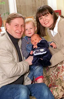 DAUGHTER CHARLOTTE ATTENBOROUGH WITH NEWBORN CHARLIE, TOBY AND HUSBAND GRAHAM - FEBRUARY DAUGHTER CHARLOTTE ATTENBOROUGH WITH NEWBORN CHARLIE, TOBY AND HUSBAND GRAHAM - FEBRUARY