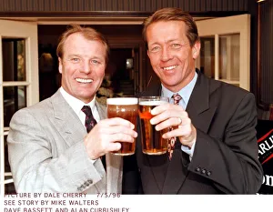 Dave Bassett manager of Crystal Palace shares a pint with Charlton football manager Alan Dave Bassett manager of Crystal Palace shares a pint with Charlton football manager Alan