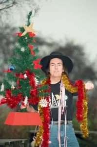Dave Hill of the band Slade in festive mood. 12th December 1996 Dave Hill of the band Slade in festive mood. 12th December 1996