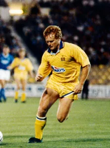 Dave MacKinnon in action playing for Kilmarnock FC. Circa 1990 Dave MacKinnon in action playing for Kilmarnock FC. Circa 1990