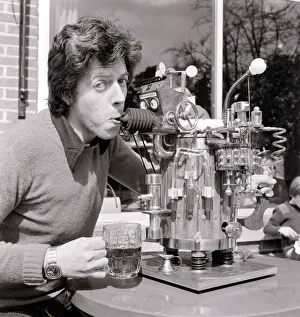Dave Trotman designer from Southampton with his pint of beer tester it dispenses beer a Dave Trotman designer from Southampton with his pint of beer tester it dispenses beer a