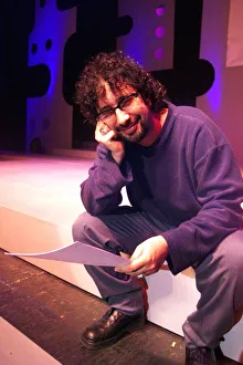 David Baddiel on stage June 1999 before the Comic Relief Debt Wish Concert at David Baddiel on stage June 1999 before the Comic Relief Debt Wish Concert at