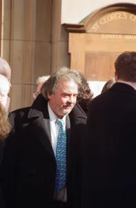 David Bailey attending the photographer Terence Donovan's memorial service at St David Bailey attending the photographer Terence Donovan's memorial service at St