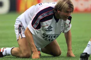 David Beckham England footballer training June 1998 in Toulose in France for David Beckham England footballer training June 1998 in Toulose in France for