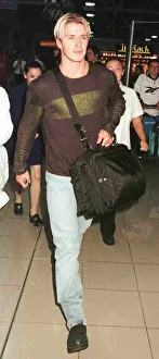 David Beckham Heathrow Airport 1st July 1998 England David Beckham Heathrow Airport 1st July 1998 England