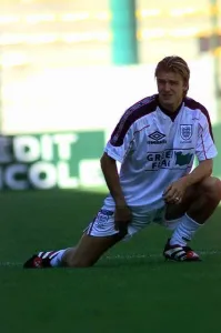 David Beckham during training session with England squad in France David Beckham during training session with England squad in France