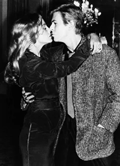 David Bowie kissing Sydne Rome actress, May 1979 David Bowie kissing Sydne Rome actress, May 1979