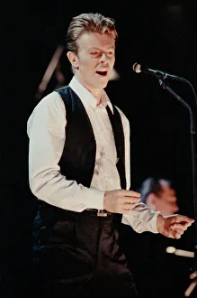 David Bowie performing at The Birmingham NEC, as part of his 1990 Sound David Bowie performing at The Birmingham NEC, as part of his 1990 Sound