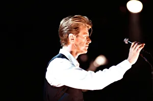 David Bowie performing at The Birmingham NEC, as part of his 1990 Sound David Bowie performing at The Birmingham NEC, as part of his 1990 Sound