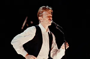 David Bowie performing at The Birmingham NEC, as part of his 1990 Sound David Bowie performing at The Birmingham NEC, as part of his 1990 Sound