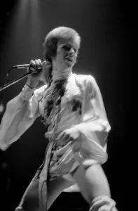 David Bowie performing on stage at the Dome Theatre Brighton David Bowie performing on stage at the Dome Theatre Brighton