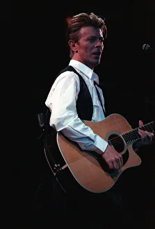 David Bowie singer at concert at the NEC March 1990 David Bowie singer at concert at the NEC March 1990