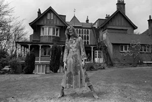 Images Dated 20th April 1971: David Bowie singer outside Haddon Hall l, a Victorian Gothic mansion