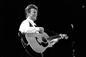 David Bowie on stage at the Birmingham NEC during the first leg of his Sound David Bowie on stage at the Birmingham NEC during the first leg of his Sound
