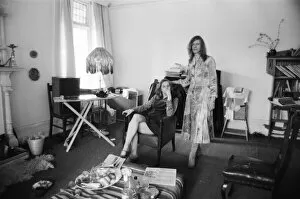 Images Dated 20th April 1971: David Bowie and wife Angie, at home, Haddon Hall, at Beckenham, Kent, 20th April 1971
