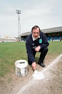 Images Dated 8th May 1998: David Downs marks the pitch at Elm Park. Reading, 8th May 1998