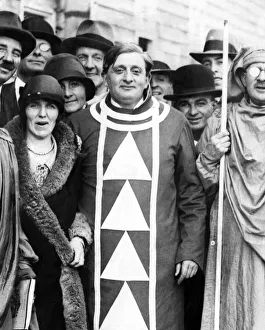 David Emrys James, chaired bard, with robes. Cardiff Station, Wales. 26th November 1929 David Emrys James, chaired bard, with robes. Cardiff Station, Wales. 26th November 1929
