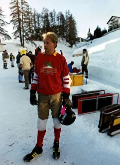 David Gower former England cricket captain sledges down Cresta runduring a skiing break David Gower former England cricket captain sledges down Cresta runduring a skiing break