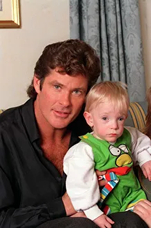 David Hasselhoff Actor with child Linford James Brett David Hasselhoff Actor with child Linford James Brett
