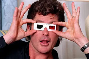 David Hasselhoff Actor wearing 3D glasses from Harvey Nichols David Hasselhoff Actor wearing 3D glasses from Harvey Nichols