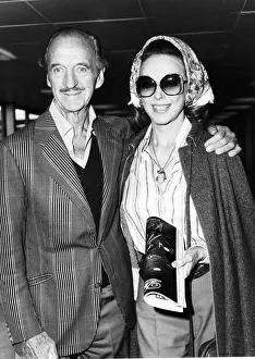 David Niven actor and wife Hjordis at Heathrow Airport en route to New York November 1980 David Niven actor and wife Hjordis at Heathrow Airport en route to New York November 1980