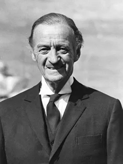 David Niven dressed as butler while filming Candleshoe in England - September 1976 David Niven dressed as butler while filming Candleshoe in England - September 1976