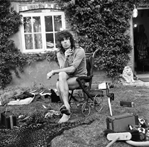 A dazed looking Keith Richards of The Rolling Stones sits outside his Redlands home A dazed looking Keith Richards of The Rolling Stones sits outside his Redlands home