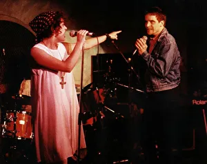 Deacon Blue pop group rock band playing live on stage at Tunnel Club Glasgow singing Deacon Blue pop group rock band playing live on stage at Tunnel Club Glasgow singing
