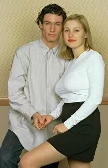 Images Dated 31st December 1995: Dean Gaffney Eastenders actor posing with his former girlfriend Sarah Burge who is now
