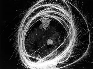 Dean Lokko of Rhyl has fun with sparklers on Bonfire night. 11th November 1993 Dean Lokko of Rhyl has fun with sparklers on Bonfire night. 11th November 1993