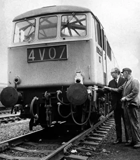 An deisel engine being inspected on 26th April 1972 An deisel engine being inspected on 26th April 1972