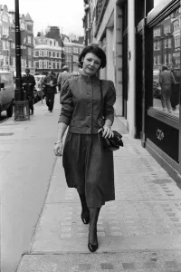 Delia Smith tv cookery expert walking down the street Delia Smith tv cookery expert walking down the street