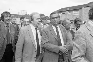Denis Healy Labour Party Deputy Leader (Centre), Dennis Skinner (left Denis Healy Labour Party Deputy Leader (Centre), Dennis Skinner (left