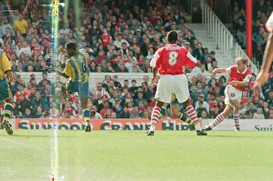 Dennis Bergkamp scores his first ever goal for his new club Arsenal Dennis Bergkamp scores his first ever goal for his new club Arsenal