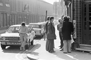Derby County players leaving the Baseball Ground at lunch time after holding a meeting Derby County players leaving the Baseball Ground at lunch time after holding a meeting