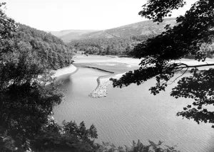 Derwent reservoir near Sheffield, showing the low water level due to the continuing Derwent reservoir near Sheffield, showing the low water level due to the continuing