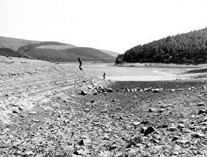 Derwent reservoir near Sheffield, showing the low water due to the continuing drought in Derwent reservoir near Sheffield, showing the low water due to the continuing drought in