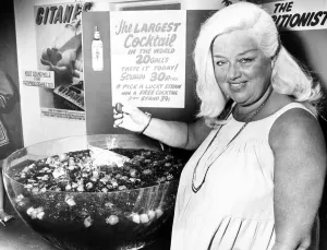 Diana Dors(51) appears at the International Food, Wine and Kitchen Exhibition at Diana Dors(51) appears at the International Food, Wine and Kitchen Exhibition at
