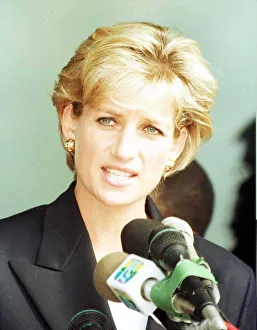 Diana, Princess of Wales upon her arrival at the Luanda Airport Diana, Princess of Wales upon her arrival at the Luanda Airport