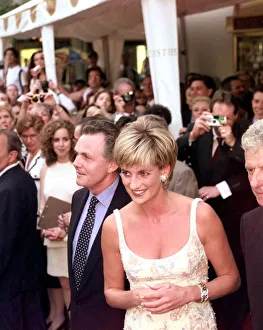 Diana, Princess of Wales, arrives with Lord Hindlip, Chairman of Christie' Diana, Princess of Wales, arrives with Lord Hindlip, Chairman of Christie'