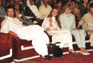 Diana, Princess of Wales with her friend Jemima Khan and her husband Pakistani cricket Diana, Princess of Wales with her friend Jemima Khan and her husband Pakistani cricket